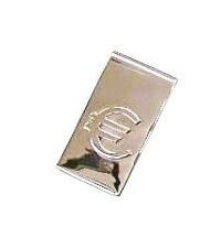 серебряный зажим в виде знака ЕВРО