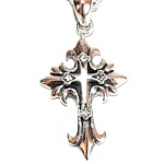 Мужской кулон в виде креста, серебро 925