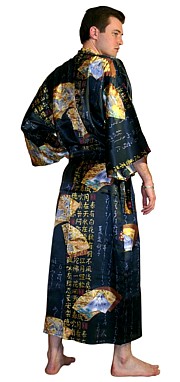 мужской шелковый халат- кимоно, Япония